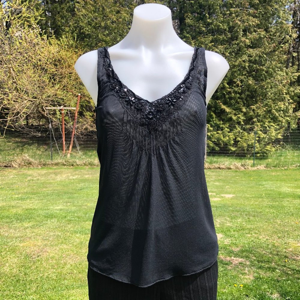 Black Beaded Tank